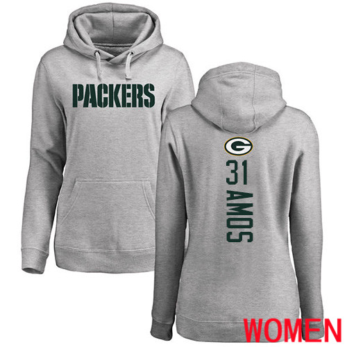 Green Bay Packers Ash Women #31 Amos Adrian Backer Nike NFL Pullover Hoodie Sweatshirts->nfl t-shirts->Sports Accessory